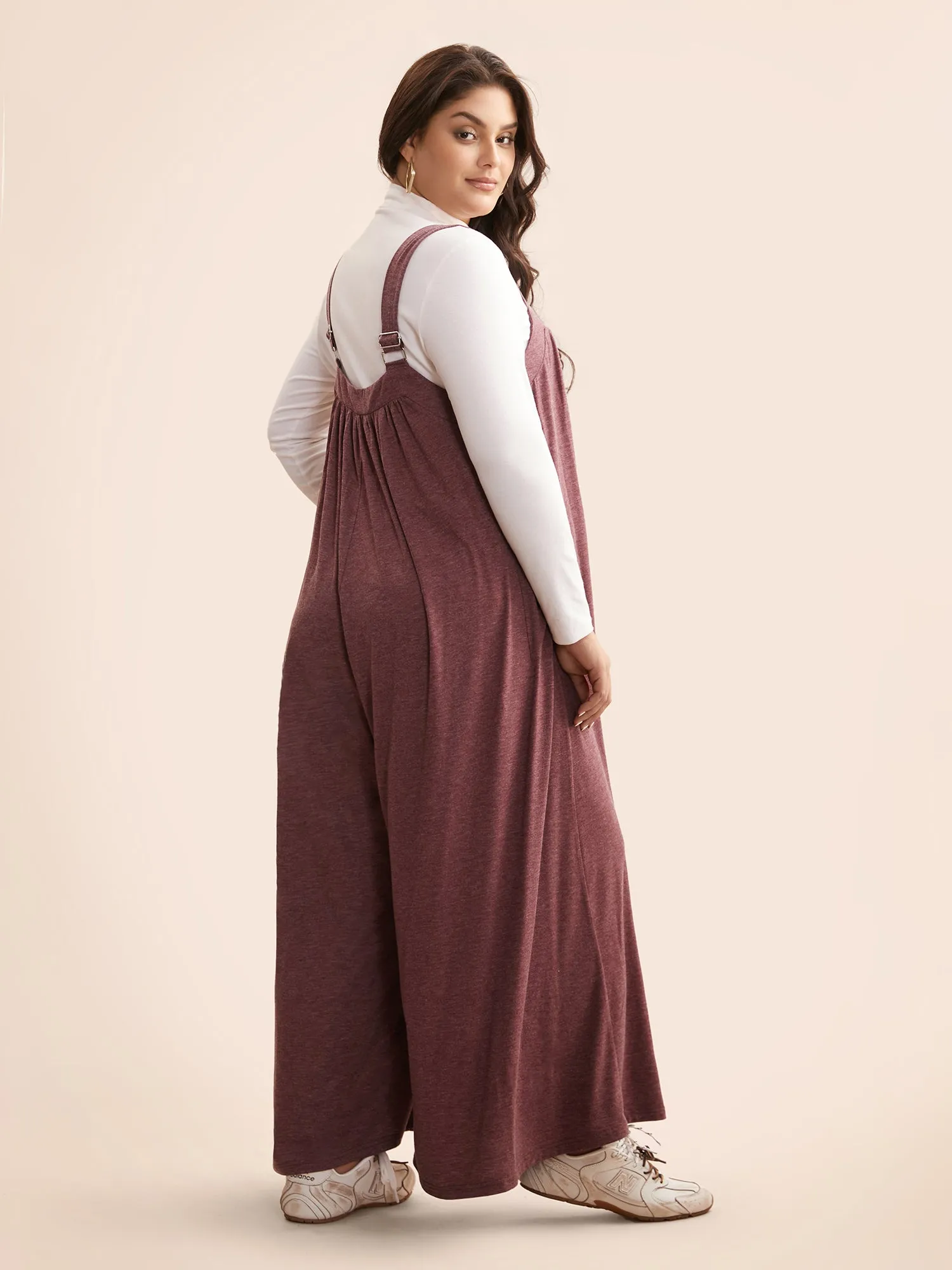 Heather Gathered Loose-Fit Jumpsuit sold by Bloomchic product image thumbnail 4