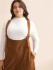 Corduroy Button Detail Adjustable Straps Jumpsuit sold by Bloomchic