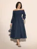Off Shoulder Shirred Frill Trim Dress sold by Bloomchic