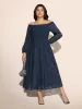 Off Shoulder Shirred Frill Trim Dress sold by Bloomchic