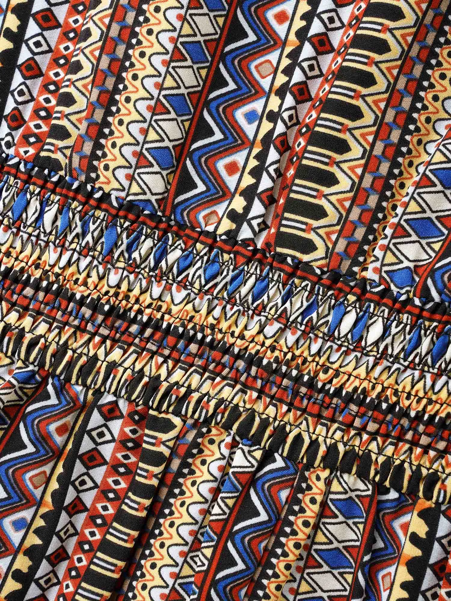 Bandana Striped Shirred Split Hem Dress sold by Bloomchic product image thumbnail 5