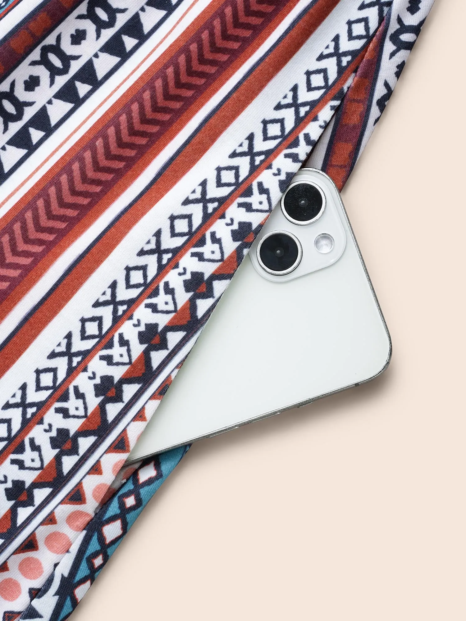 Bandana Striped V Neck Midi Dress sold by Bloomchic product image thumbnail 5