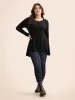 Solid Asymmetric Hem Jersey Top sold by Bloomchic