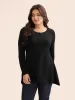 Solid Asymmetric Hem Jersey Top sold by Bloomchic