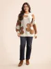 Floral Jacquard Drop Shoulder Sleeve Pullover sold by Bloomchic