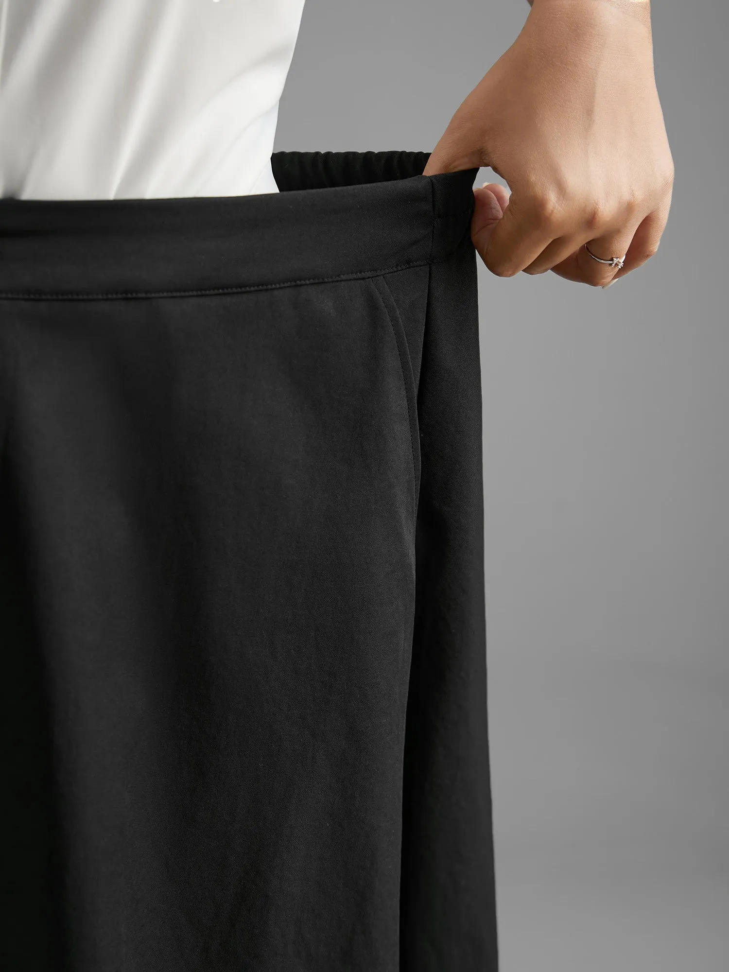 Solid Button Up Slightly Stretchy Skirt sold by Bloomchic product image thumbnail 5