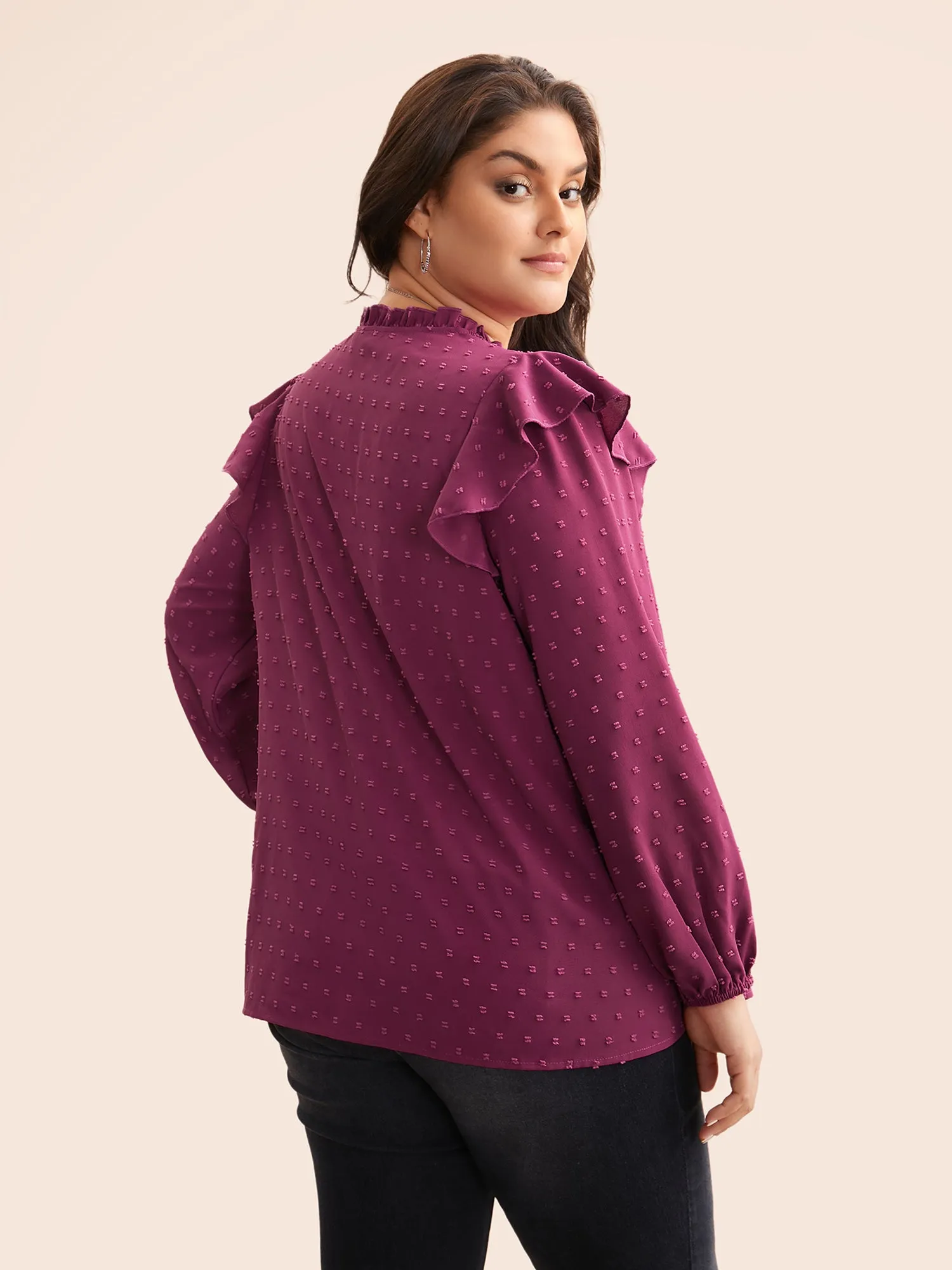 Texture Woven Ribbon Patchwork Ruffles Blouse sold by Bloomchic product image thumbnail 5