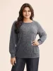 Textured Heather Button Detail Top sold by Bloomchic