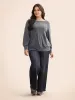 Textured Heather Button Detail Top sold by Bloomchic
