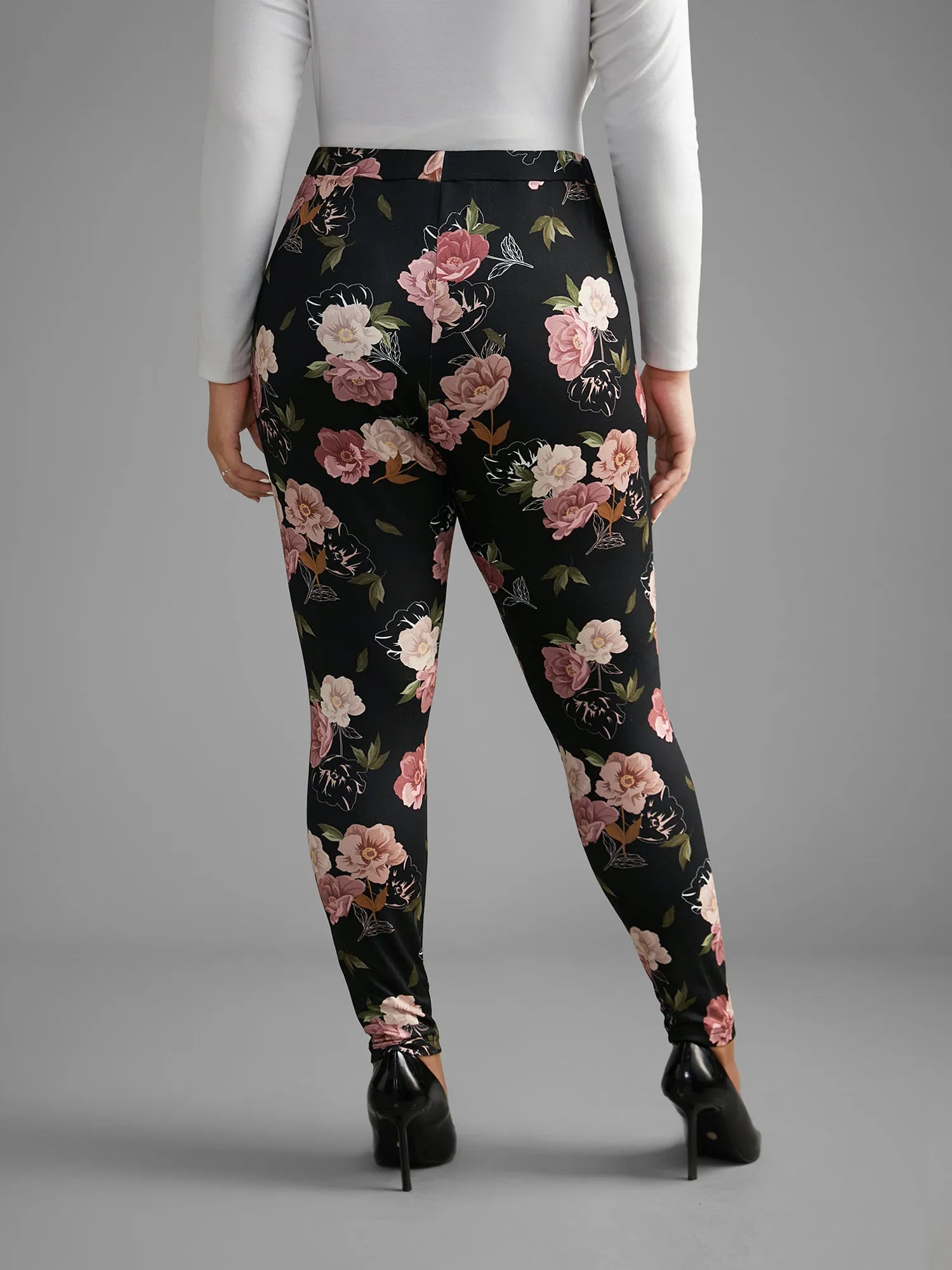 Floral Mid Rise Skinny Leggings sold by Bloomchic product image thumbnail 3