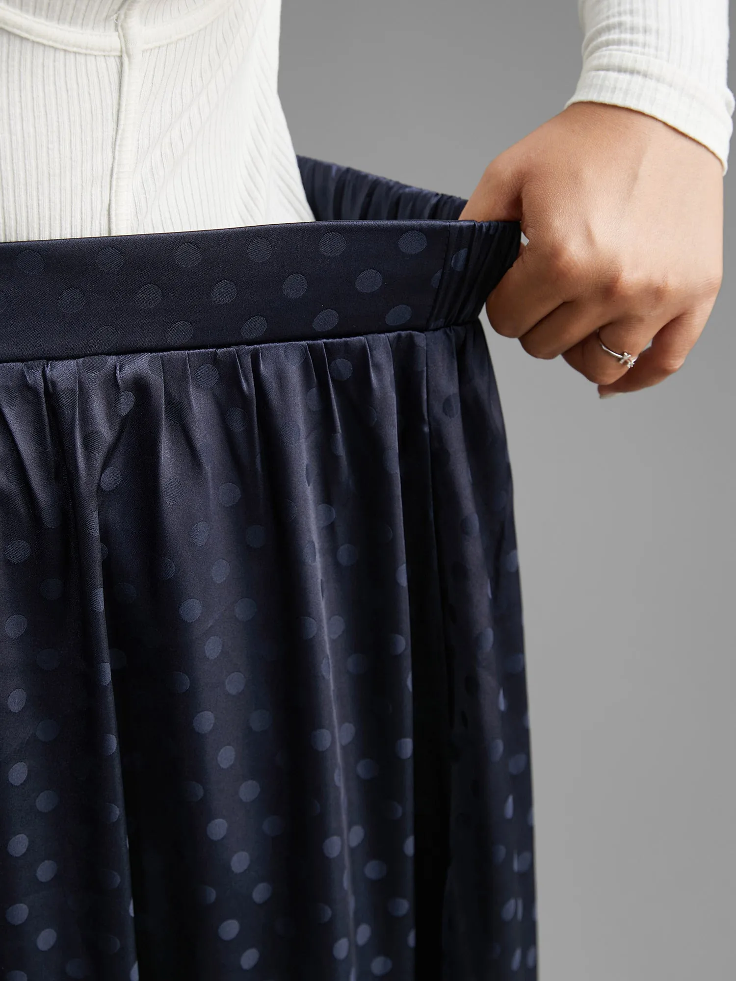 Polka Dot Elastic Waist Pocket Skirt sold by Bloomchic product image thumbnail 5