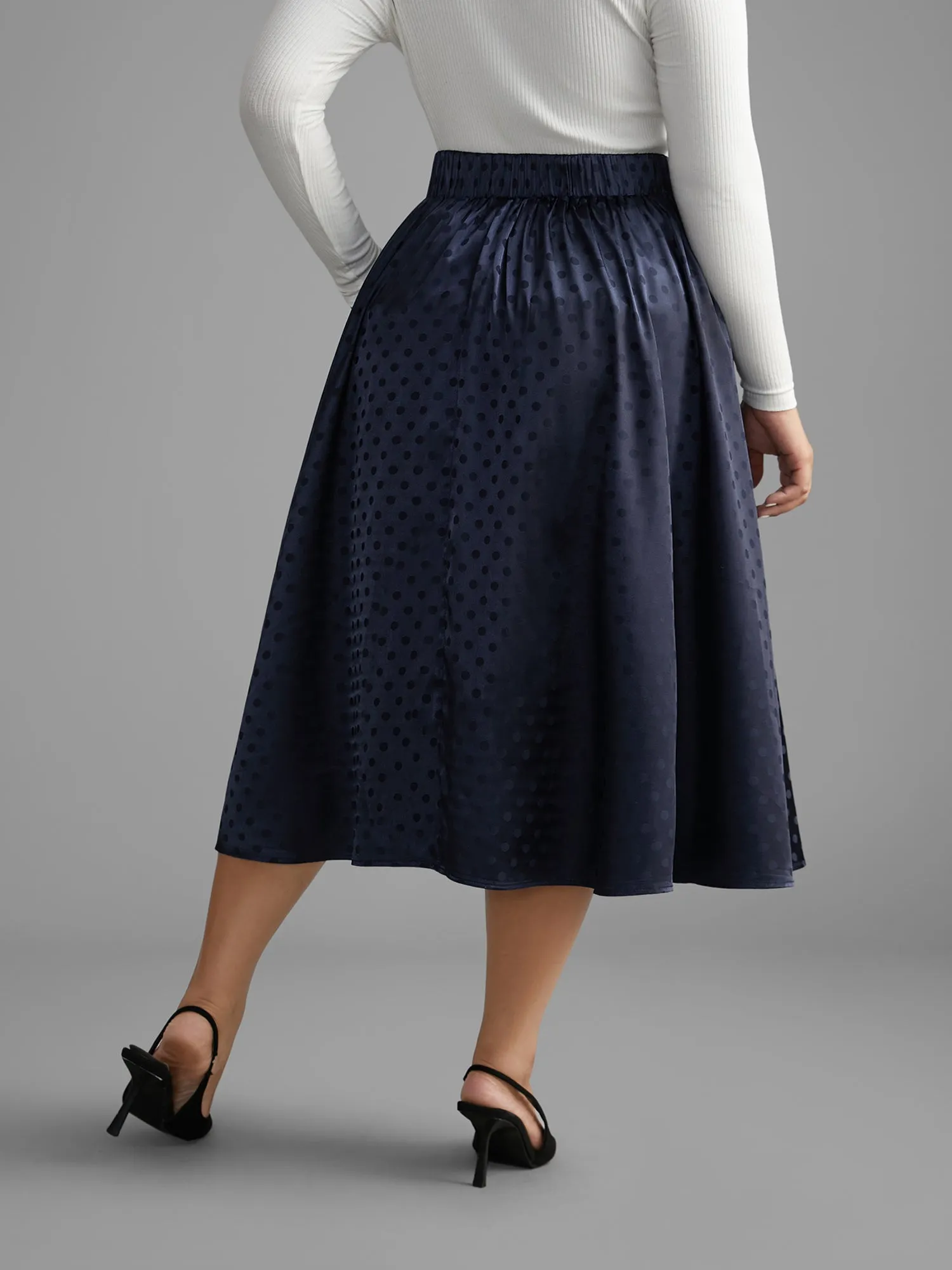 Polka Dot Elastic Waist Pocket Skirt sold by Bloomchic product image thumbnail 3