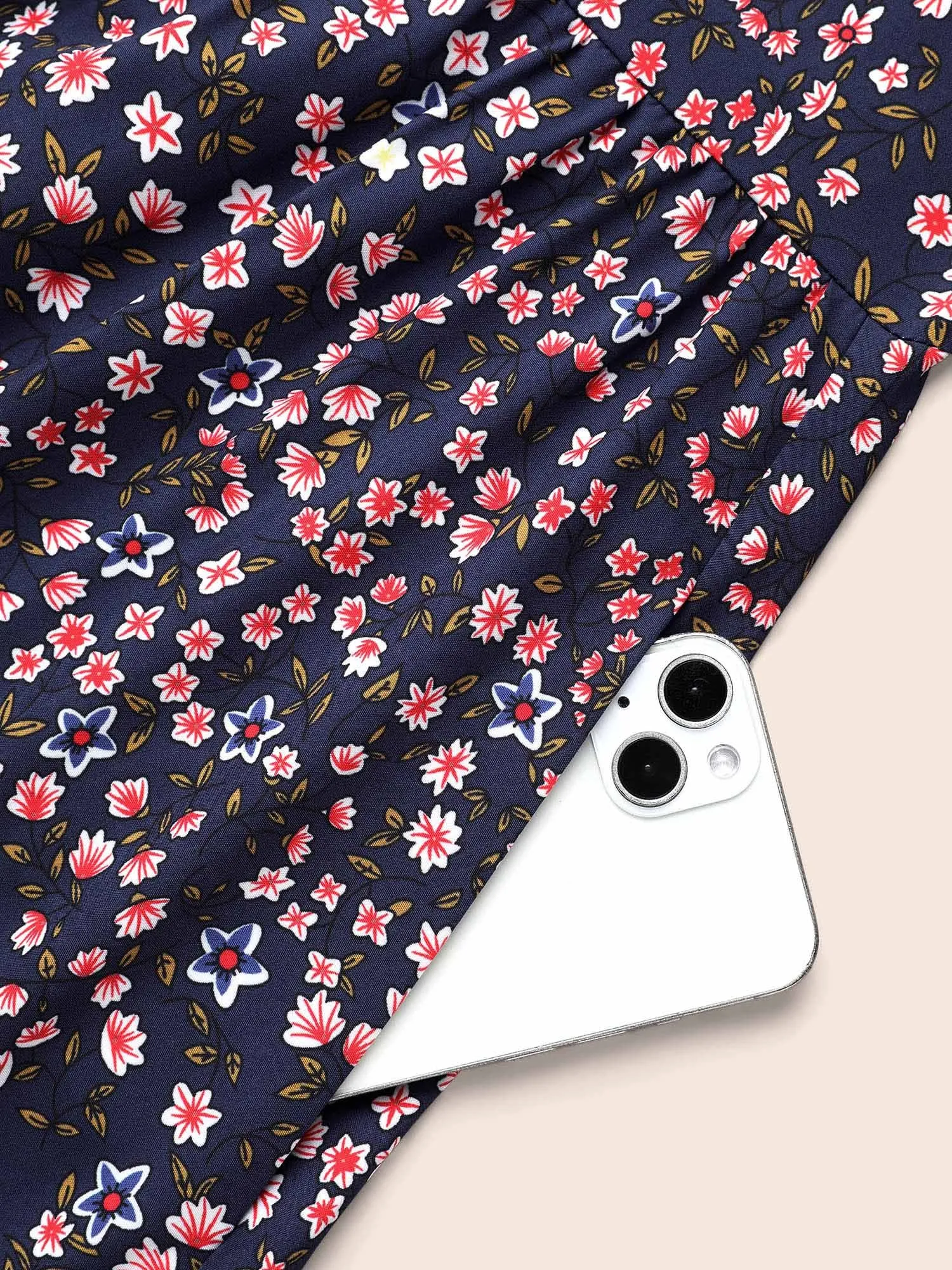 Boho Print Lantern Sleeve Midi Dress sold by Bloomchic product image thumbnail 5