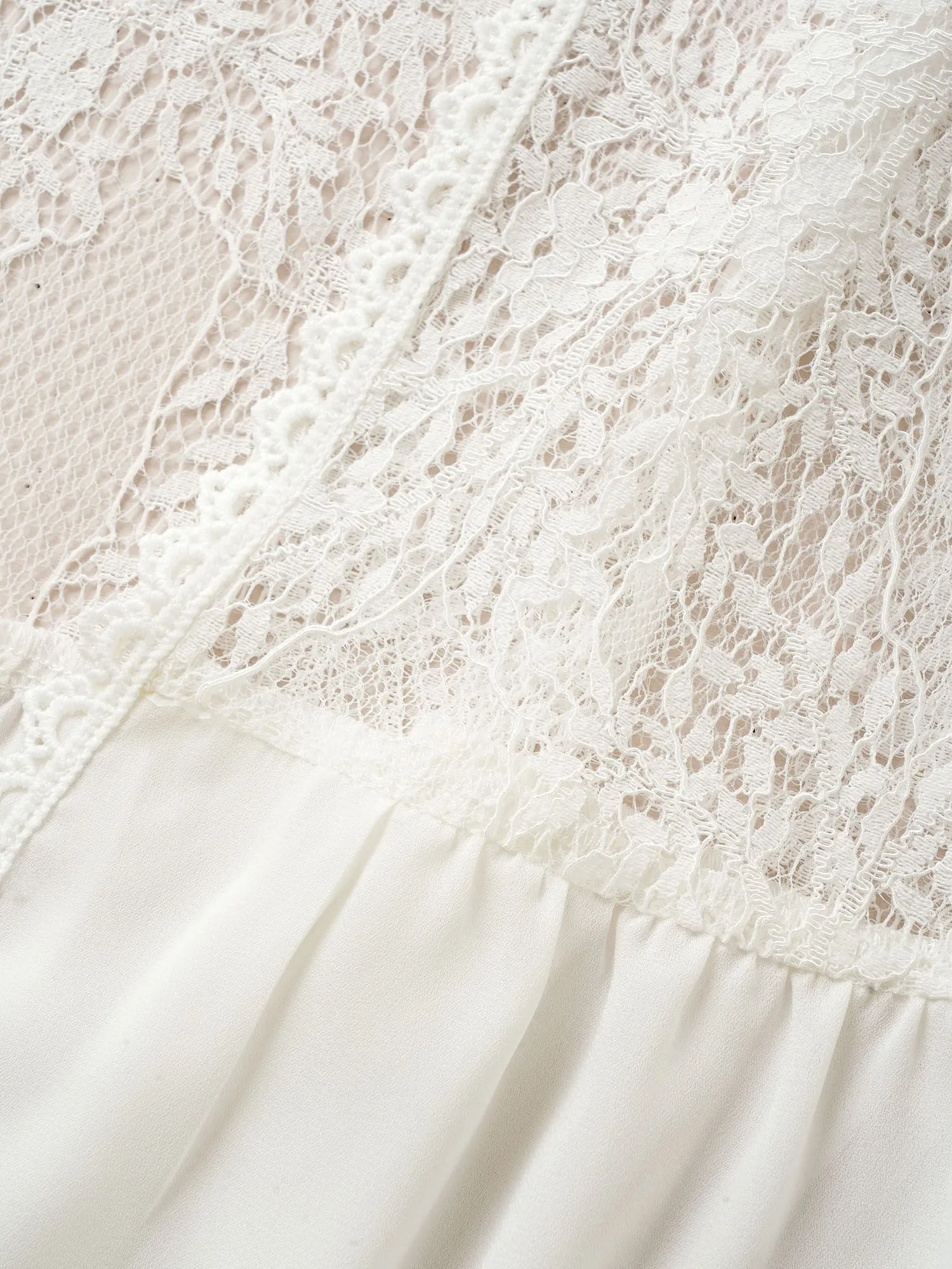 Crochet Lace Mesh Gathered Ruffles Kimono sold by Bloomchic product image thumbnail 5