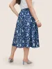Ditsy Floral Print Elastic Waist Pocket Midi Skirt sold by Bloomchic