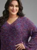 Round Neck Heather Bell Sleeve Pullover sold by Bloomchic