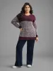 Round Neck Heather Patchwork Pullover sold by Bloomchic