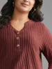 Texture Notched Collar Button Up T-shirt sold by Bloomchic