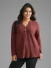 Texture Notched Collar Button Up T-shirt sold by Bloomchic