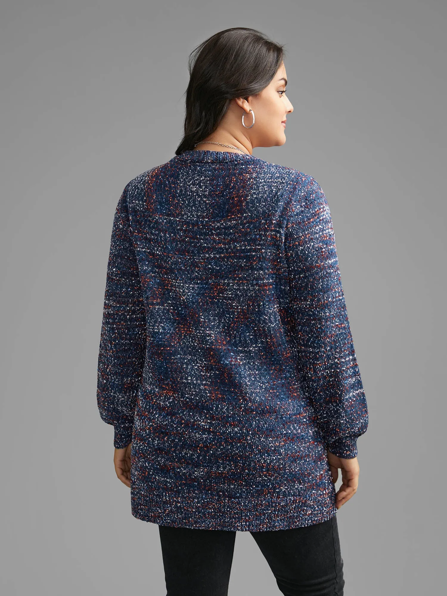 Contrast Heather Texture Patch Pocket Cardigan sold by Bloomchic product image thumbnail 2