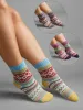 3 Pairs Geometric Textured Socks sold by Bloomchic