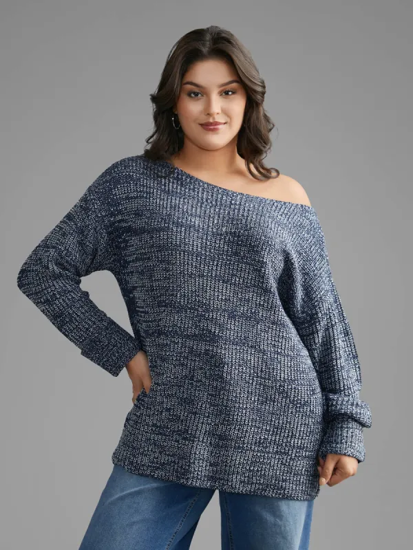 ◇PRENDA◇ PRDA LACE BIG PATCH OFFSHOULDER SWEATSHIRT HEATHE Vera Off Shoulder Oversized Sweatshirt - Heather Grey | Parallel