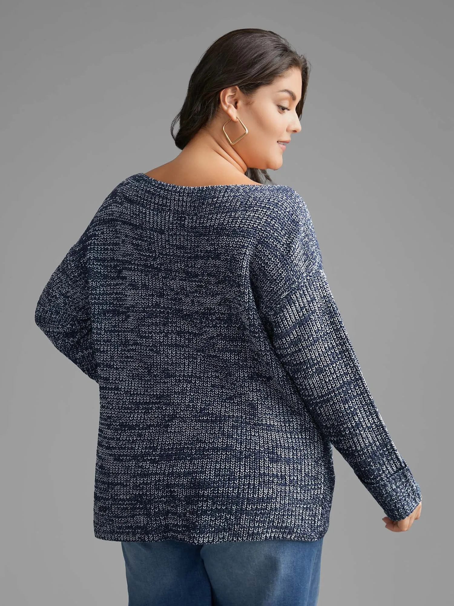 Heather Boat Neck Drop Shoulder Sleeve Pullover sold by Bloomchic product image thumbnail 2