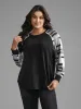 Colorblock Contrast Raglan Sleeve Sweatshirt sold by Bloomchic
