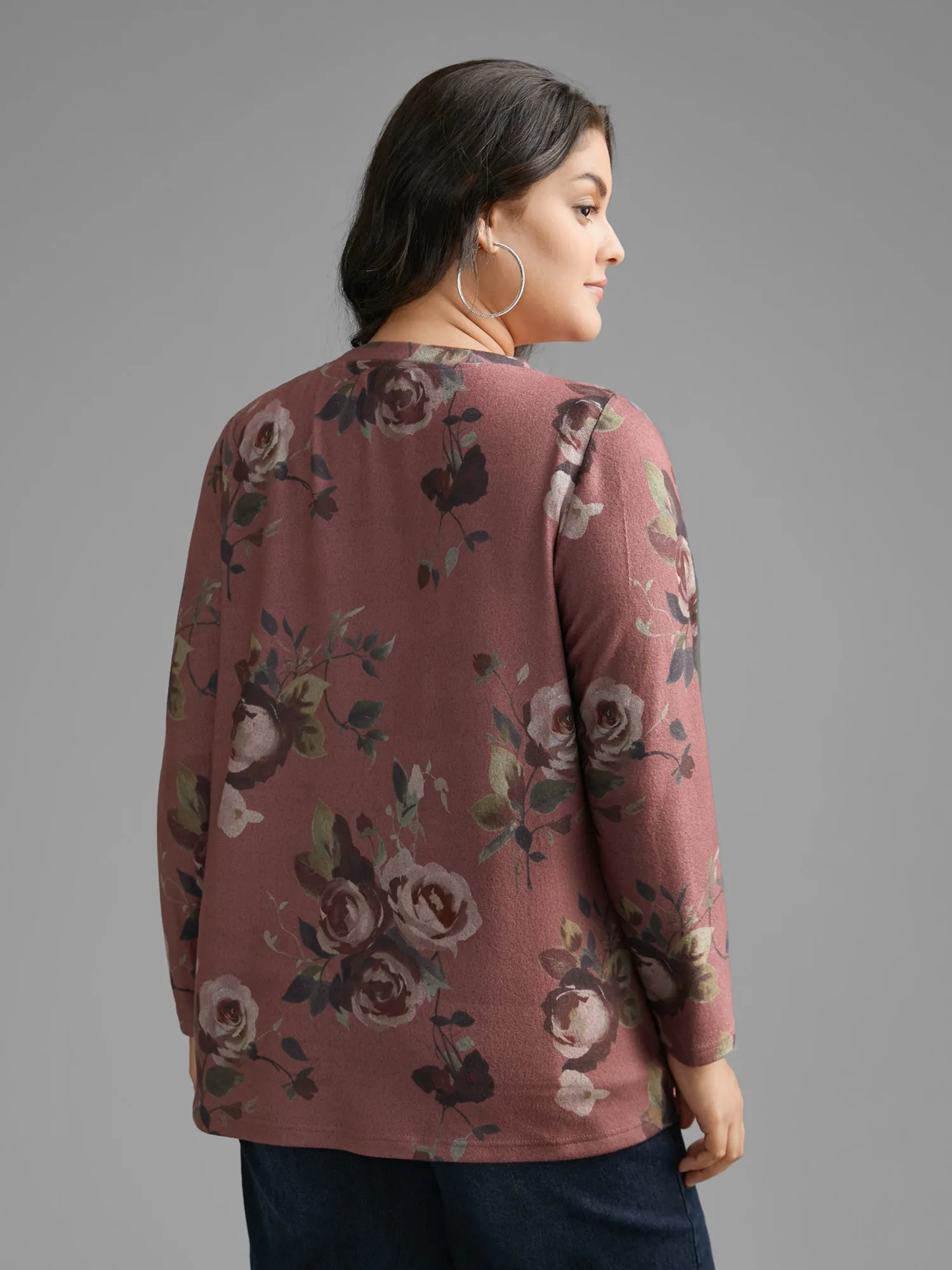 V Neck Floral Print Button Up T-shirt sold by Bloomchic product image thumbnail 5