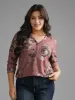 V Neck Floral Print Button Up T-shirt sold by Bloomchic