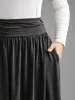 Plain Ruched Pocket Slightly Stretchy Skirt sold by Bloomchic