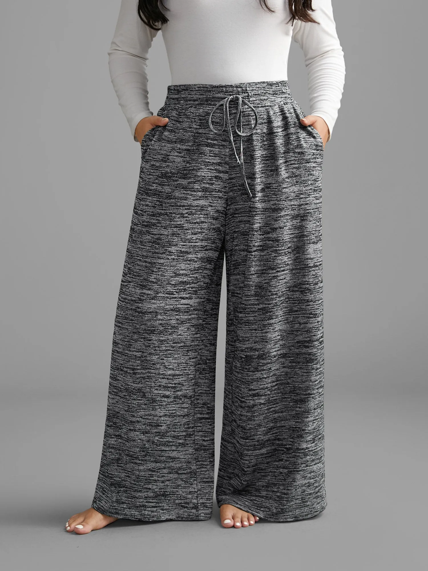 Heather Drawstring Loose Lounge Bottoms sold by Bloomchic