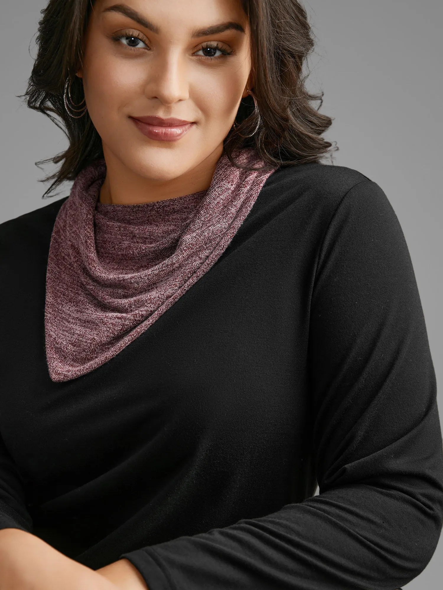 Heather Patchwork Turtleneck Midi Dress sold by Bloomchic product image thumbnail 2