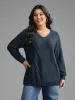 V Neck Cable Knit Texture Pullover sold by Bloomchic