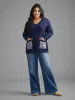 Striped Jacquard Patched Pocket Pullover sold by Bloomchic