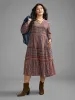 Bandana Striped Ruffle Layered Hem Dress sold by Bloomchic
