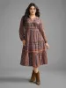 Bandana Striped Ruffle Layered Hem Dress sold by Bloomchic