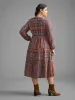 Bandana Striped Ruffle Layered Hem Dress sold by Bloomchic