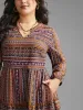 Bandana Striped Ruffle Layered Hem Dress sold by Bloomchic