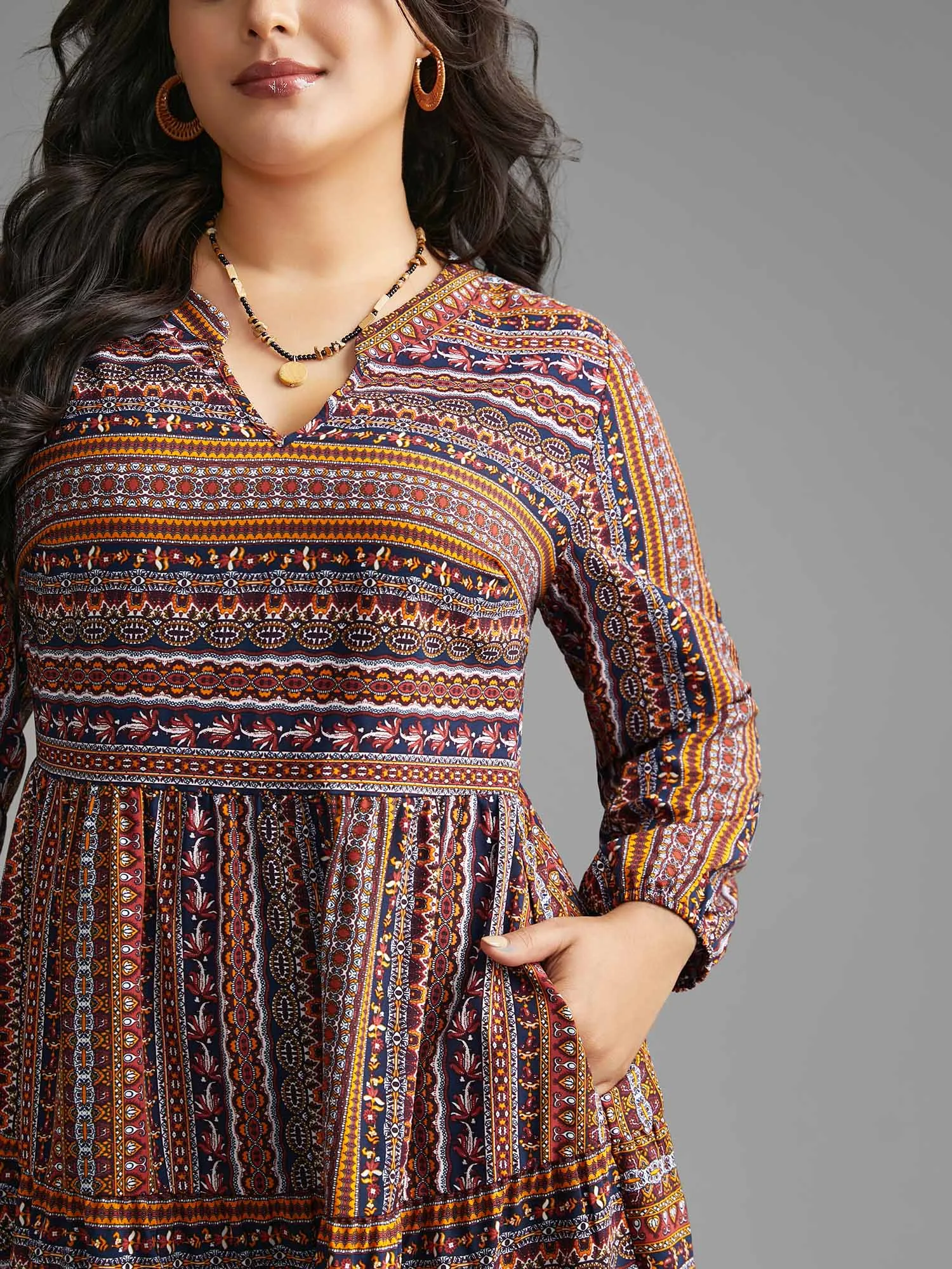 Bandana Striped Ruffle Layered Hem Dress sold by Bloomchic product image thumbnail 5