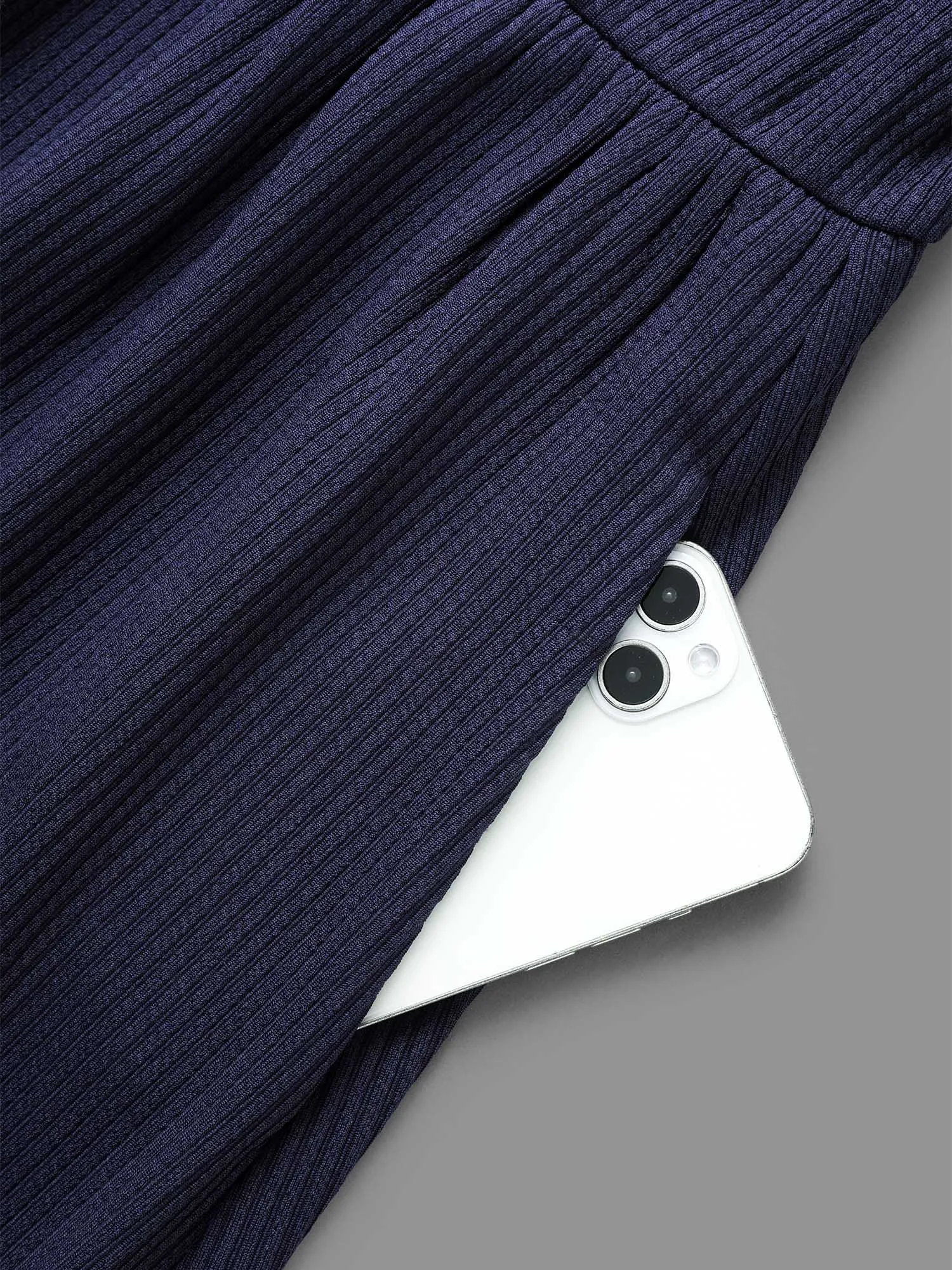 Solid Overlap Collar Belted Knit Dress sold by Bloomchic product image thumbnail 5