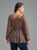 Ditsy Floral Woven Ribbon Gathered Blouse sold by Bloomchic