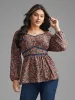 Ditsy Floral Woven Ribbon Gathered Blouse sold by Bloomchic
