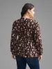 Floral Lantern Sleeve Frill Trim Blouse sold by Bloomchic