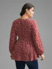 Ditsy Floral Lantern Sleeve Belted Blouse sold by Bloomchic