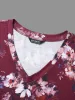 Floral Print V Neck Stretchy T-shirt sold by Bloomchic