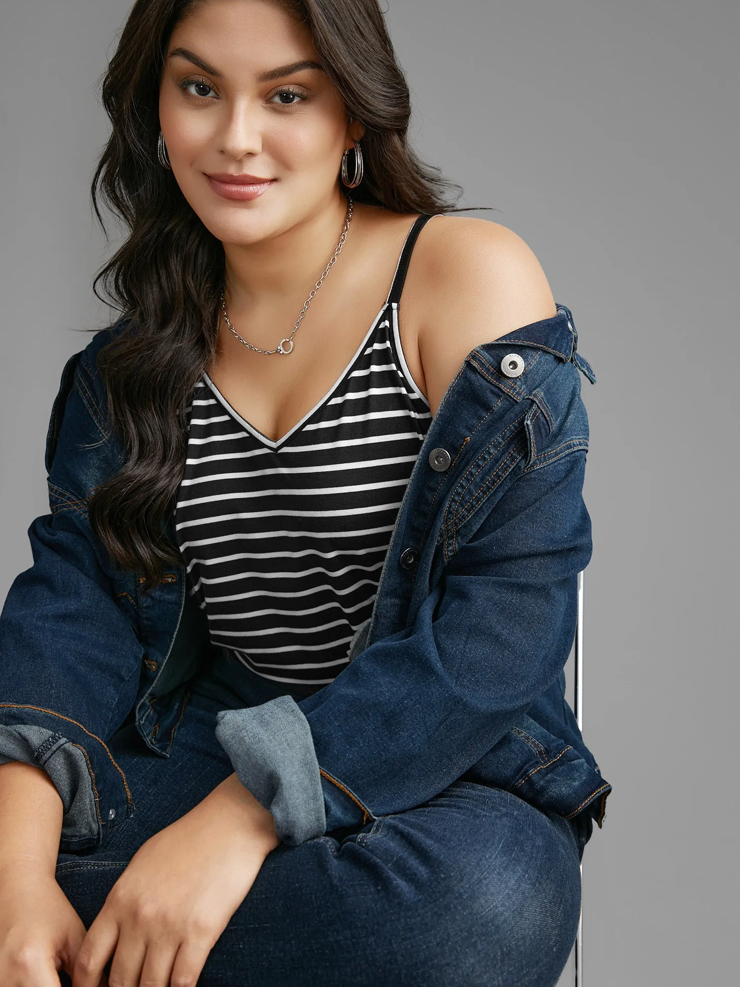Striped Curved Hem Cami Top sold by Bloomchic product image thumbnail 4