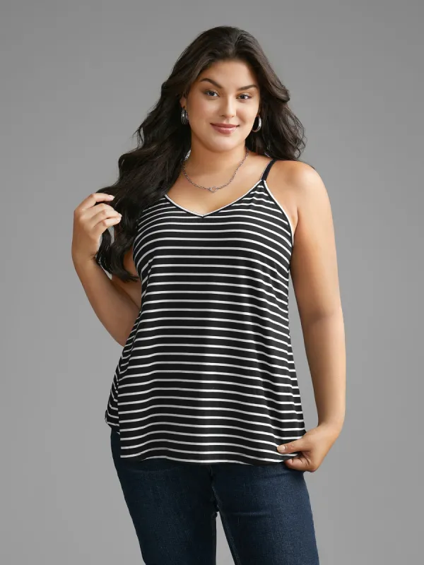 Striped Curved Hem Cami Top sold by Bloomchic