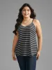 Striped Curved Hem Cami Top sold by Bloomchic