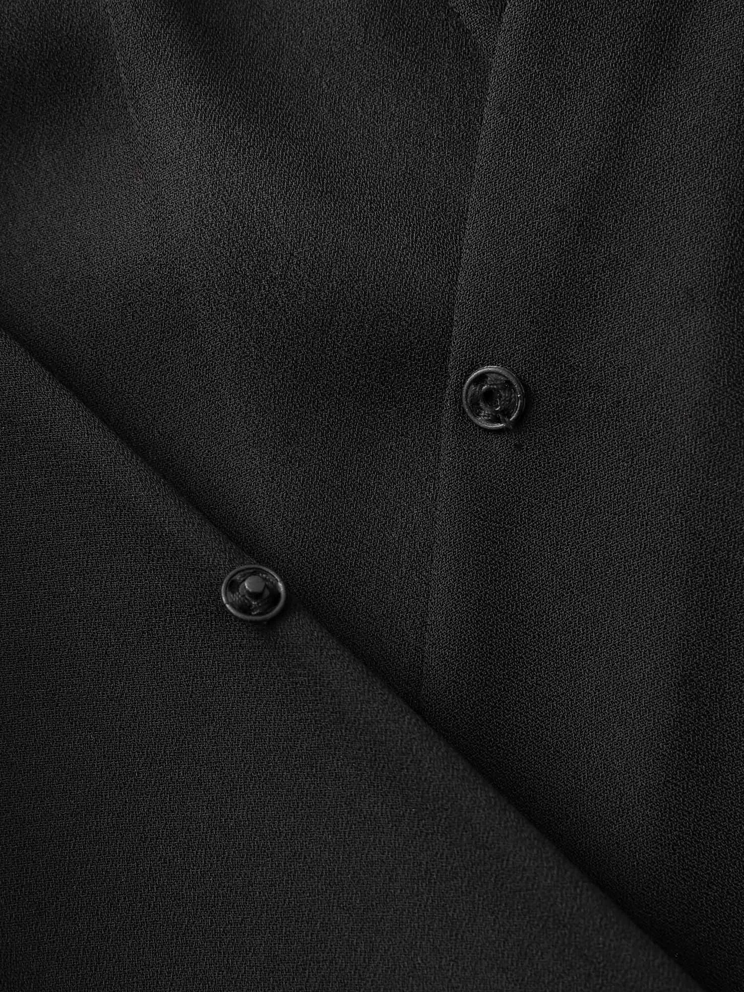 Overlap Collar Gathered Tab Sleeve Blouse sold by Bloomchic product image thumbnail 5